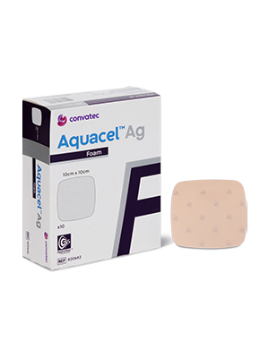 Foam Non-Adhesive Dressing AQUACEL Ag Square 10cm x 10cm