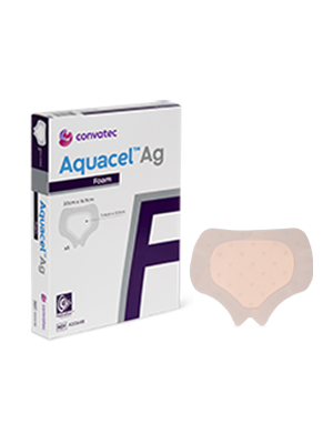 Foam Adhesive Dressing AQUACEL Ag Sacral 20cm x 16.9cm