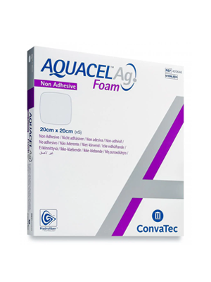 Foam Non-Adhesive Dressing AQUACEL Ag Square 20cm x 20cm