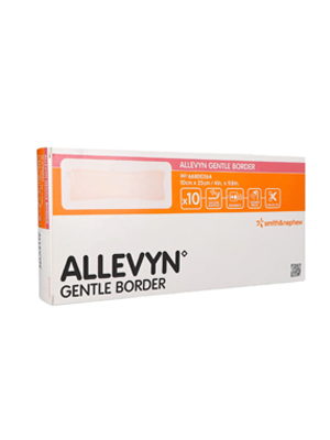 Gentle Border Foam Dressing ALLEVYN, Absorbent, 10cm x 25cm