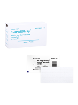 AsGUARD SurgiStrip Reinforced Skin Closures 3x75mm - Box/50