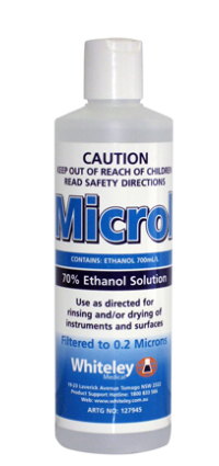 Microl 70% Ethanol Cleaning Solution 500mL - Box/12